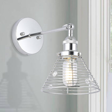 1-Light Modern Silver Wall Scone Light for Bedroom Home Decor > Lighting > Wall Lighting > Wall Sconces TriadCommerceInc