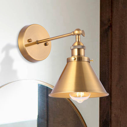 Rhem 1-Light Brass Wall Sconce Home Decor > Lighting > Wall Lighting > Wall Sconces TriadCommerceInc