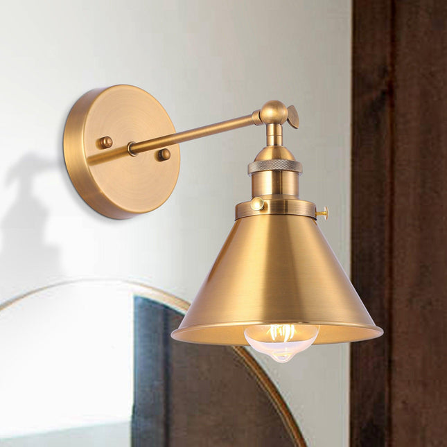 Rhem 1-Light Brass Wall Sconce Home Decor > Lighting > Wall Lighting > Wall Sconces TriadCommerceInc