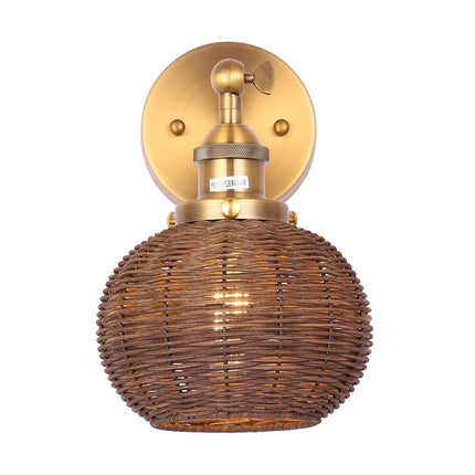 1-Light Traditional Rattan Wall Sconce Home Decor > Lighting > Wall Lighting > Wall Sconces TriadCommerceInc