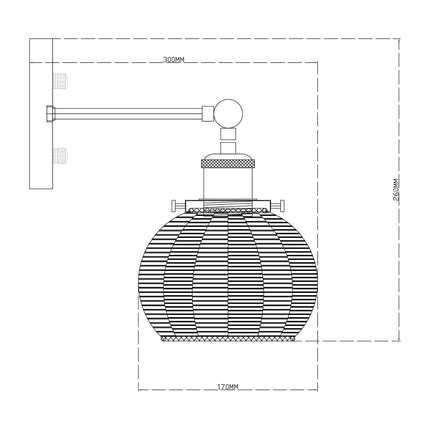 1-Light Traditional Rattan Wall Sconce Home Decor > Lighting > Wall Lighting > Wall Sconces TriadCommerceInc