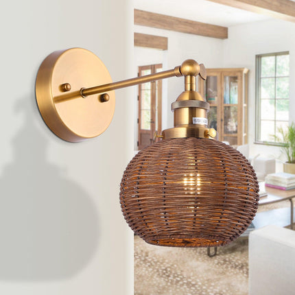 1-Light Traditional Rattan Wall Sconce Home Decor > Lighting > Wall Lighting > Wall Sconces TriadCommerceInc