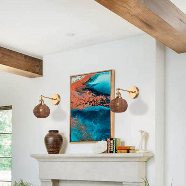 1-Light Traditional Rattan Wall Sconce Home Decor > Lighting > Wall Lighting > Wall Sconces TriadCommerceInc