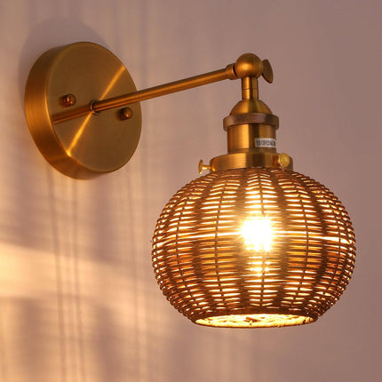 1-Light Traditional Rattan Wall Sconce Home Decor > Lighting > Wall Lighting > Wall Sconces TriadCommerceInc