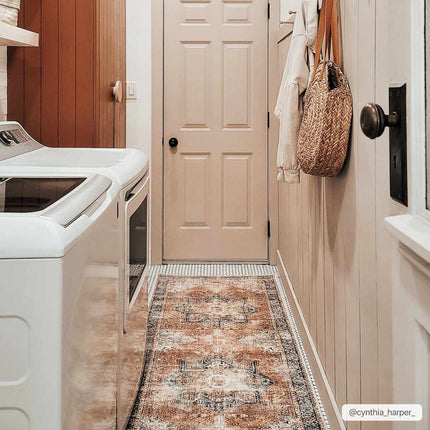 Rosman Distressed Washable Rug Rugs TriadCommerceInc