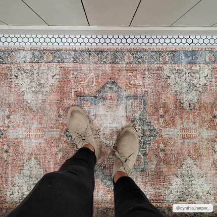 Rosman Distressed Washable Rug Rugs TriadCommerceInc