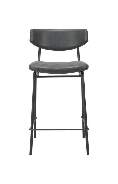 Charon Counter Stool (Set of 2) Vintage Black Counter Stools TriadCommerceInc   