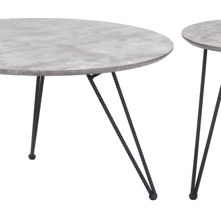 Kerris Coffee Table Set (2-Piece) Gray & Black Coffee Tables TriadCommerceInc   