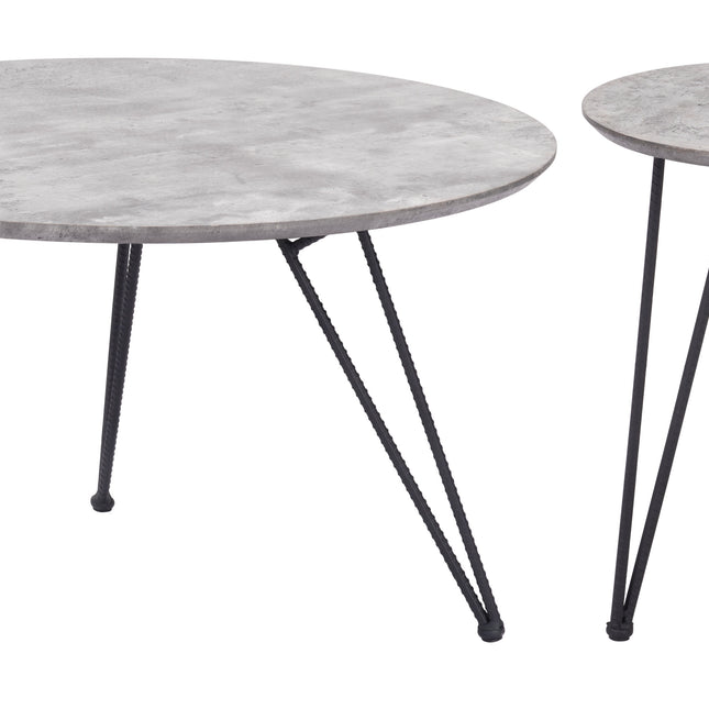 Kerris Coffee Table Set (2-Piece) Gray & Black Coffee Tables TriadCommerceInc   