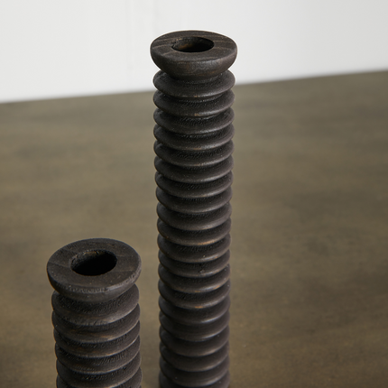 Spiral Pine Modern Wood Candle Candlestick Holder Décor Collection TriadCommerceInc