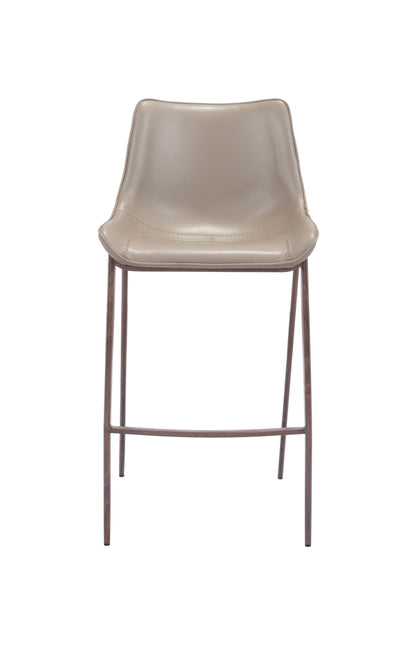 Magnus Barstool (Set of 2) Brown & Walnut Barstools TriadCommerceInc   