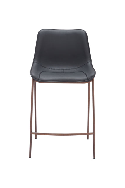 Magnus Counter Stool (Set of 2) Black & Walnut Counter Stools TriadCommerceInc   