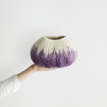 Violet Purple Decorative Wool Ukhamba Bowl Baskets & Vessels TriadCommerceInc