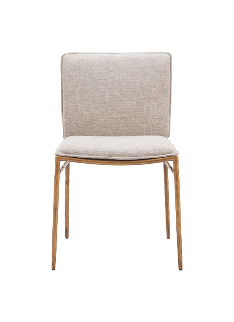 Nordvest Dining Chair Beige & Gold Chairs TriadCommerceInc   