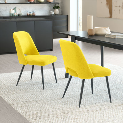 Teddy Dining Chair (Set of 2) Yellow Chairs TriadCommerceInc   