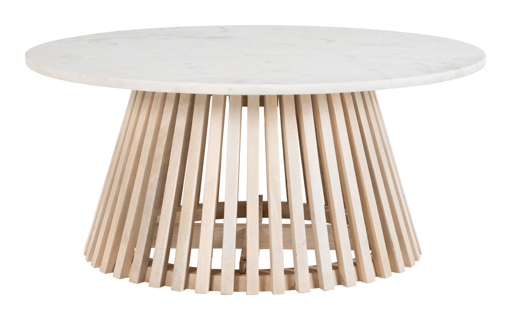 Mazara Coffee Table White & Natural Coffee Tables TriadCommerceInc Default Title  