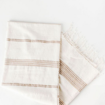 Aden Cotton Bath Towel Bath Towels & Washcloths TriadCommerceInc Natural with Beige