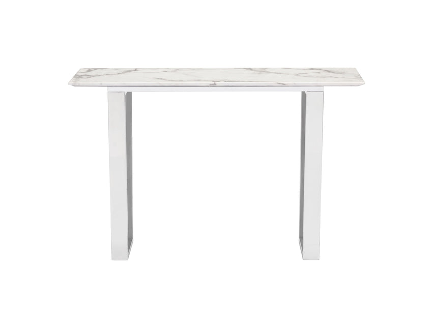 Atlas Console Table White & Silver Console Tables TriadCommerceInc   