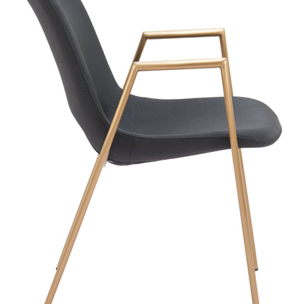 Desi Dining Chair (Set of 2) Black & Gold Chairs TriadCommerceInc   