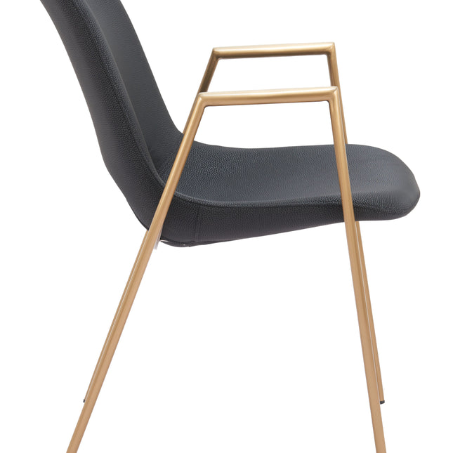 Desi Dining Chair (Set of 2) Black & Gold Chairs TriadCommerceInc   