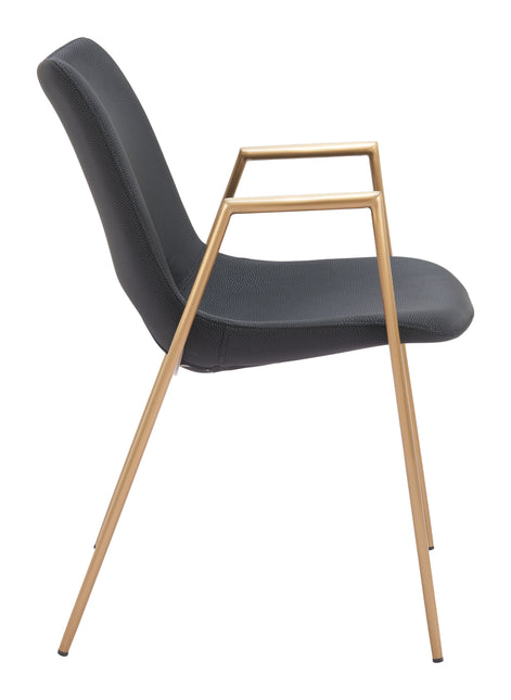 Desi Dining Chair (Set of 2) Black & Gold Chairs TriadCommerceInc   