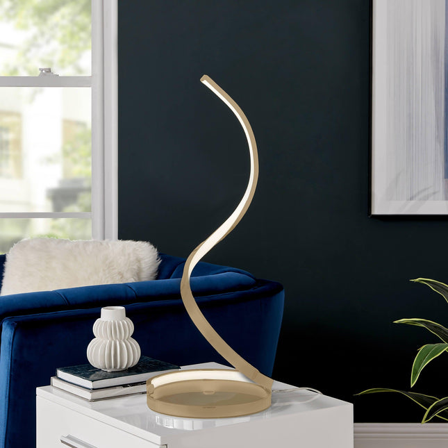 Modern Spiral Integrated LED Table Lamp Gold Decor Home Decor > Lighting > Lamp > Table Lamps TriadCommerceInc