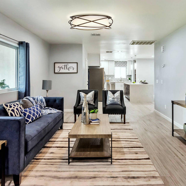 20" Modern Brown LED Flush Mount Ceiling Light Indoor Home Decor > Lighting > Ceiling Lights > Flush Mount Ceiling Lights TriadCommerceInc