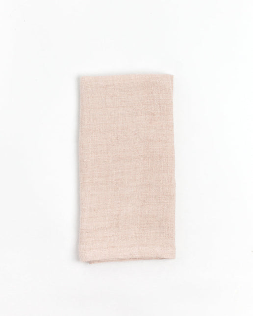 Stone Washed Linen Hemmed Dinner Napkins Cloth Napkins TriadCommerceInc Blush Set of 4