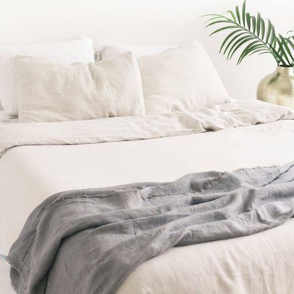 Stone Washed Linen Throw Blanket Blankets TriadCommerceInc   