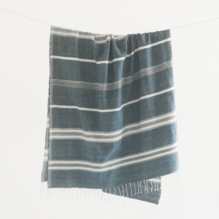 Aden Cotton Bath Towel Bath Towels & Washcloths TriadCommerceInc Navy with Natural