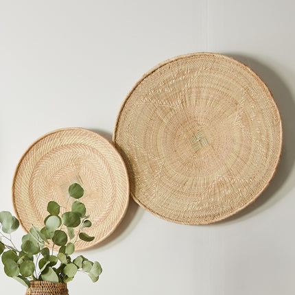 African Wall Basket Decor | Statement Binga Blonde Woven Wall Basket Wall Basket TriadCommerceInc