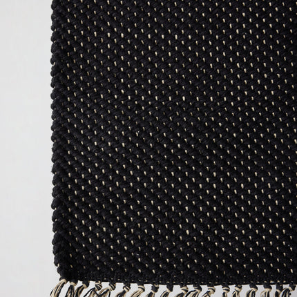 Herringbone Black Cotton Mat Rugs TriadCommerceInc