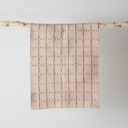 Blush Pink Plaid Hand-Loomed Cotton Bobble Mat Rugs TriadCommerceInc Standard