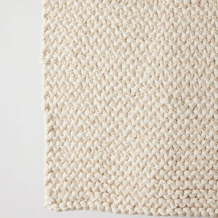 Chunky Ecru Hand-Loomed Mat Rugs TriadCommerceInc