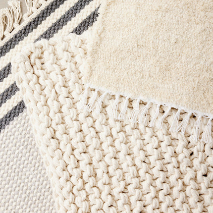 Chunky Ecru Hand-Loomed Mat Rugs TriadCommerceInc