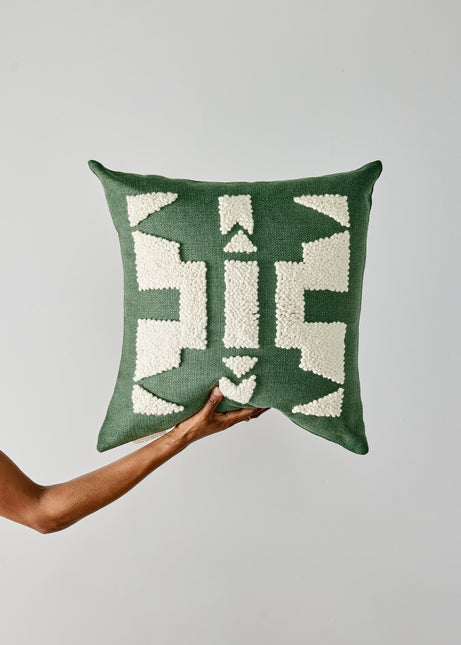 Ndebele Forest Green Throw Pillow Throw Pillows & Blankets TriadCommerceInc Cover ONLY