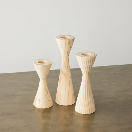 Geo Tealight Wooden Candle Holder White, Black, Natural Décor TriadCommerceInc Natural Light Small