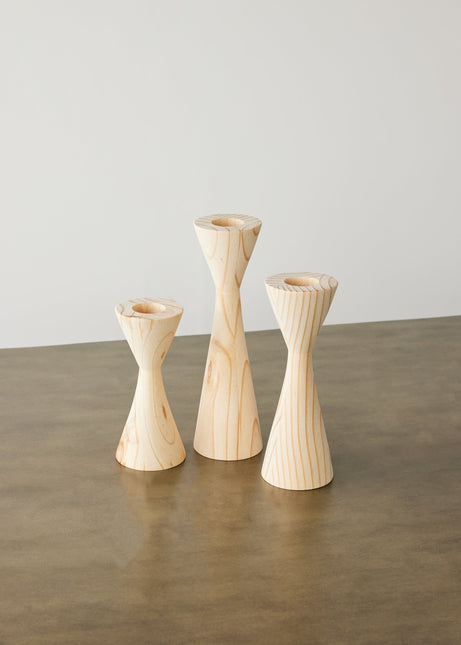 Geo Tealight Wooden Candle Holder White, Black, Natural Décor TriadCommerceInc Natural Light Small