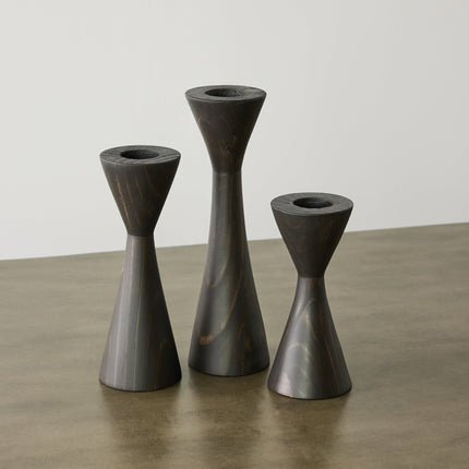 Geo Tealight Wooden Candle Holder White, Black, Natural Décor TriadCommerceInc Espresso Black Small