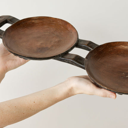 Bamenda Duo Circular Wooden Serving Tray Décor TriadCommerceInc