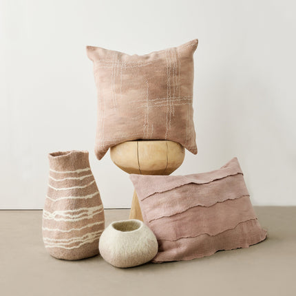 Soft Stone Ombre Decorative Wool Ukhamba Bowl Baskets & Vessels TriadCommerceInc