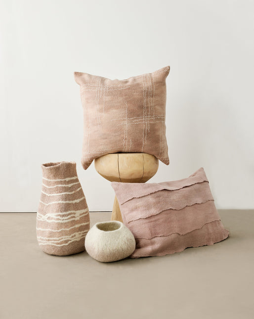 Soft Stone Ombre Decorative Wool Ukhamba Bowl Baskets & Vessels TriadCommerceInc