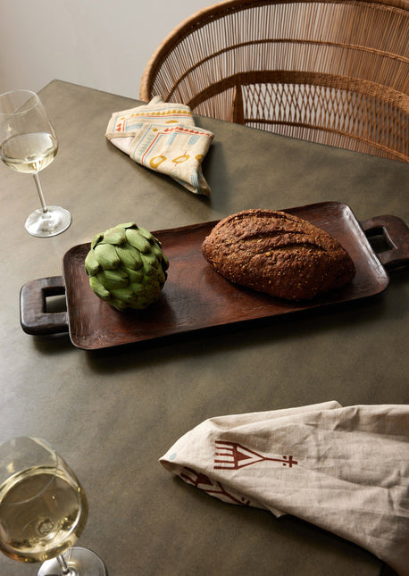 Bamenda Brown Rectangle Wood Serving Tray Décor TriadCommerceInc