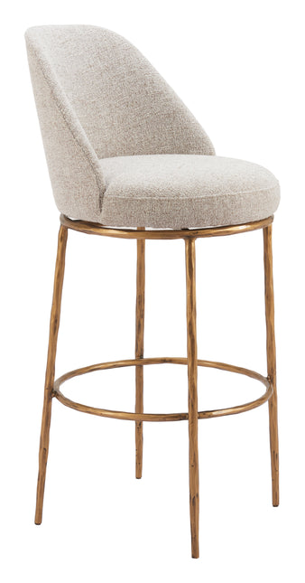 Nordhavn Swivel Barstool Beige & Gold Barstools TriadCommerceInc Default Title  