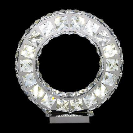 Round Crystal Extravaganza 11 Inch Chrome Table Lamp Table Lamp TriadCommerceInc