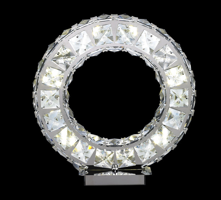 Round Crystal Extravaganza 11 Inch Chrome Table Lamp Table Lamp TriadCommerceInc