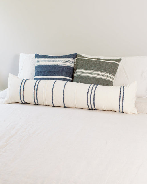 12 x 48" Ribbons Lumbar Pillow - Navy Throw Pillows TriadCommerceInc   