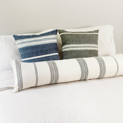 12 x 48" Aden Lumbar Pillow Throw Pillows TriadCommerceInc Natural with Grey  