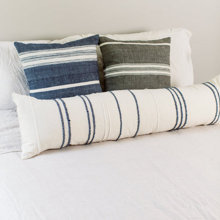 12 x 48" Ribbons Lumbar Pillow - Navy Throw Pillows TriadCommerceInc   