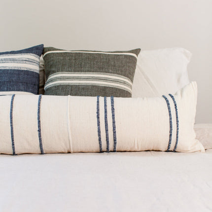 12 x 48" Ribbons Lumbar Pillow - Navy Throw Pillows TriadCommerceInc   
